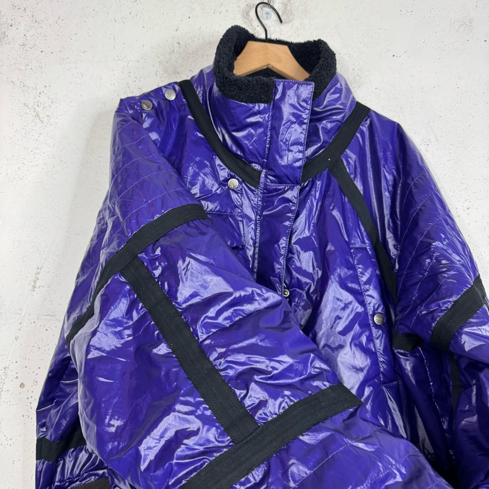 Free People Movement Vagabond Fleece Bomber Jacket Purple Black NWOT Large - Picture 2 of 12
